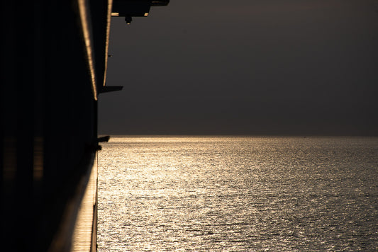 Viewing the water while sailing out to sea
