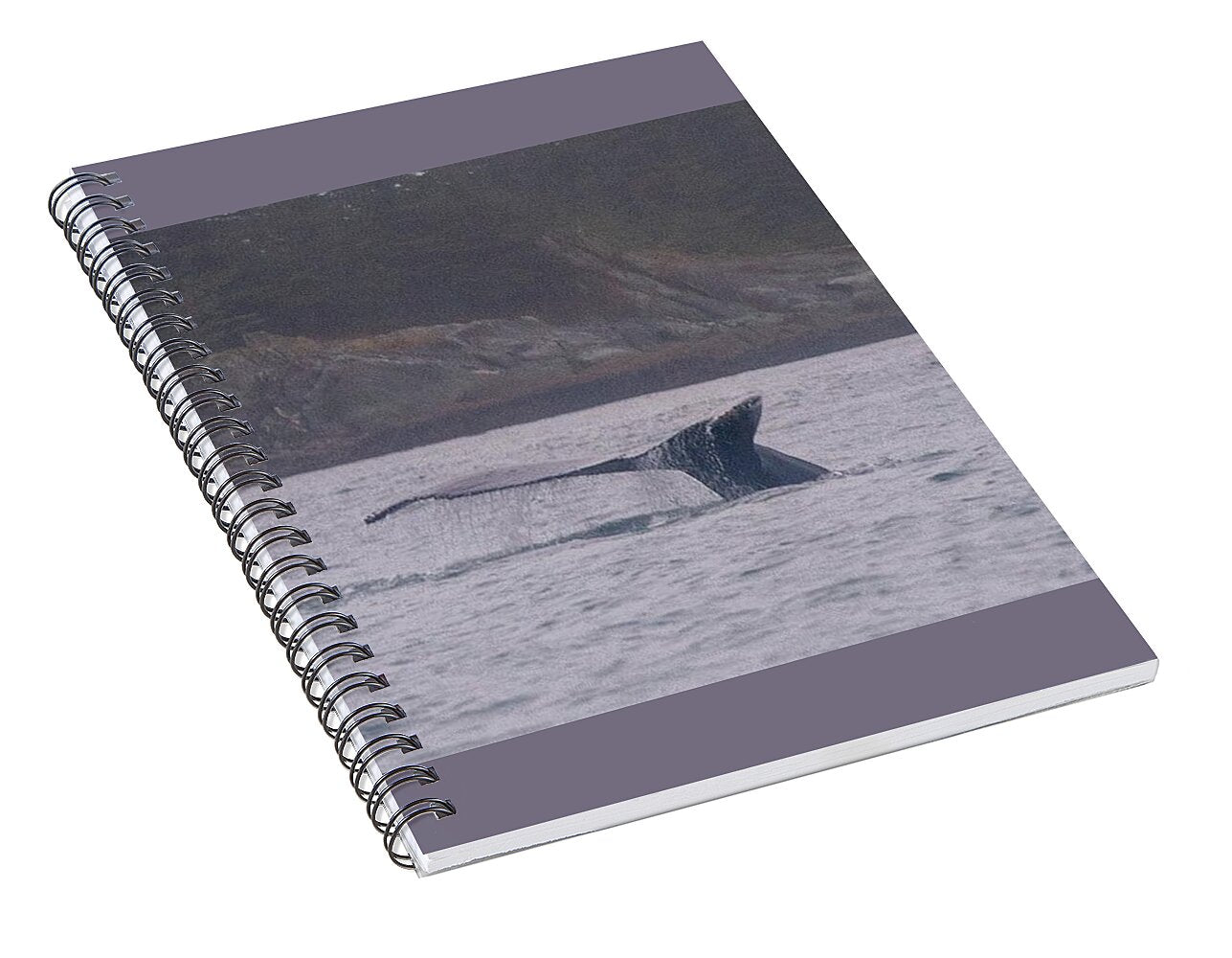 Whale Tail in Misty Waters - Spiral Notebook