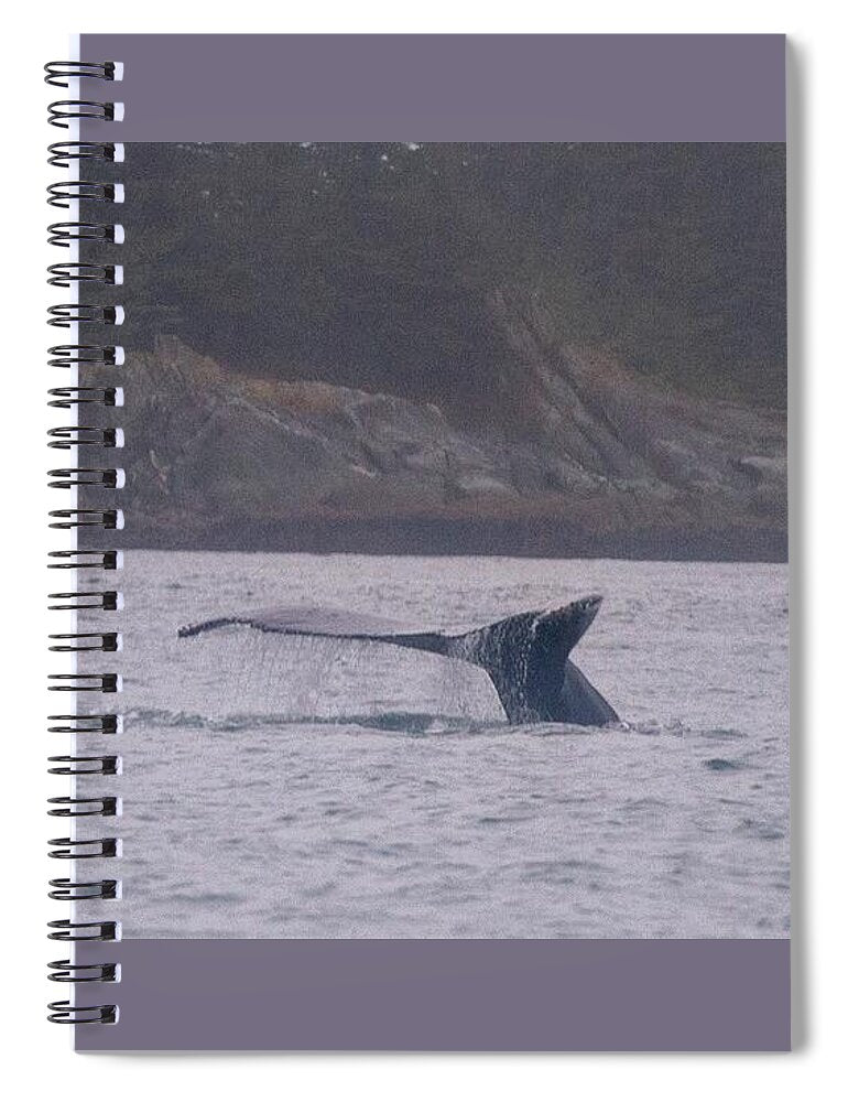 Whale Tail in Misty Waters - Spiral Notebook