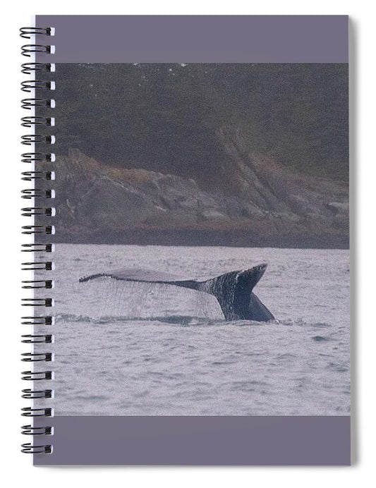 Whale Tail in Misty Waters - Spiral Notebook